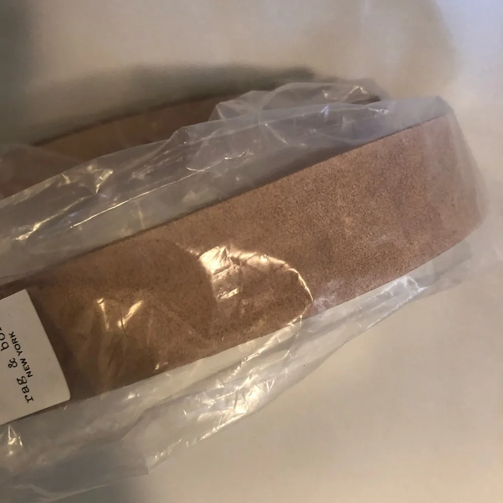 NWT $160 Rag & Bone Suede Boyfriend Belt, Nude, L